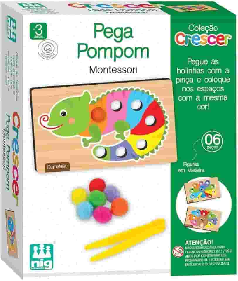 Nig Brinquedos Jogo Educativo Madeira Crescer Pega Pompom