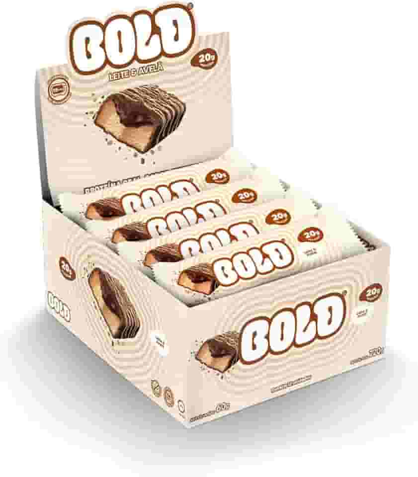 Barra de Proteína BOLD Snacks Leite & Avelã (20g de Proteína) - Caixa com 12 unidades