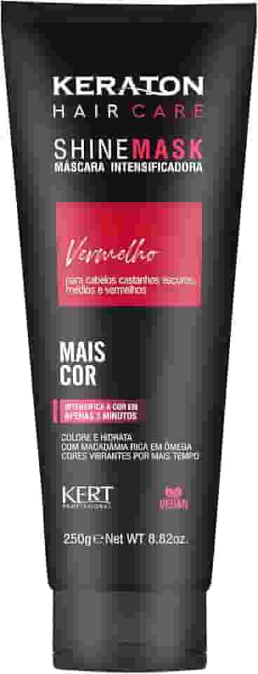 Keraton, Máscara matizadora hidratante, Trata e colore, Para cabelo castanho escuro, médio e vermelho, Shine Mask, 250g, Vermelho