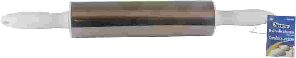 Rolo Para Massa Western Prata e Branco