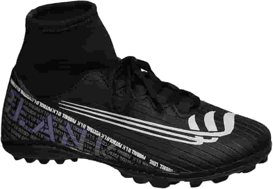 Chuteira Society Botinha Preto Cano Alto com Solado Costurado