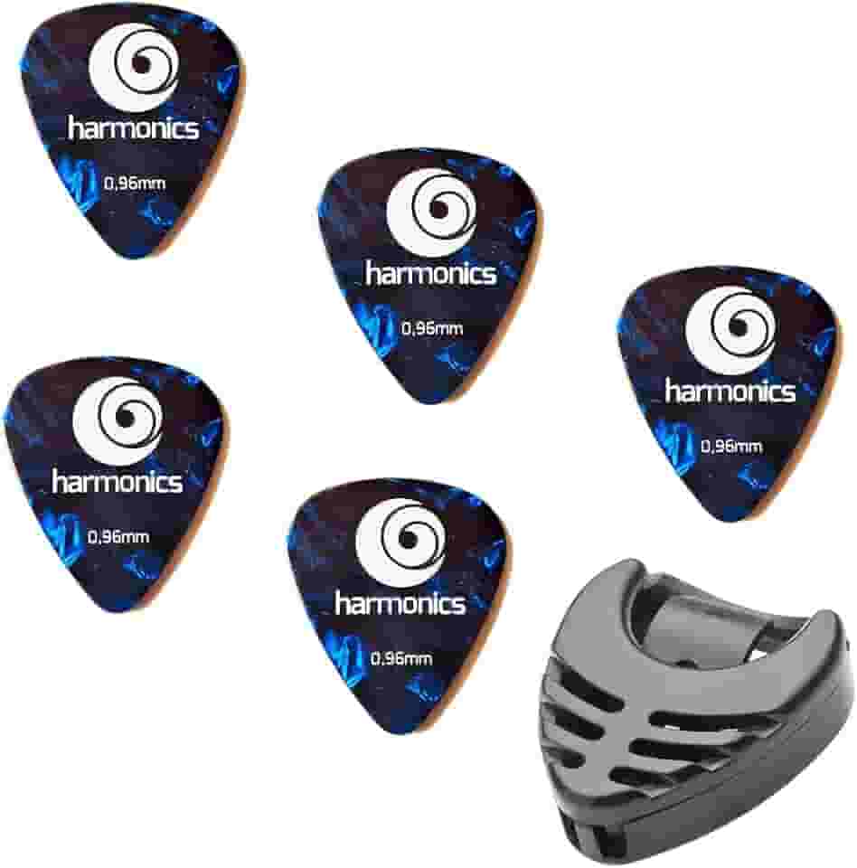 Palhetas De Guitarra Violão Harmonics 096 (5 UNIDADES) + Porta Palheta