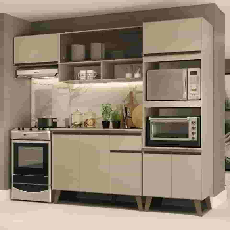 Armário de Cozinha Completa Atlanta Home Amêndoa