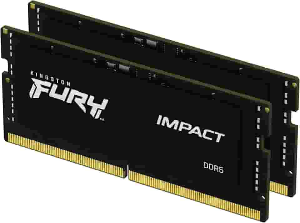 KF548S38IBK2-16 - Kit de módulos de memória de 16GB (2 x 8GB) SODIMM DDR5 4800Mhz FURY Impact Black 1,1V 1Rx16 262 pinos para notebook/gamers