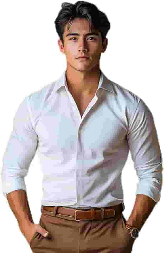 Camisa social masculina de manga comprida elástica e sem rugas com design de botão