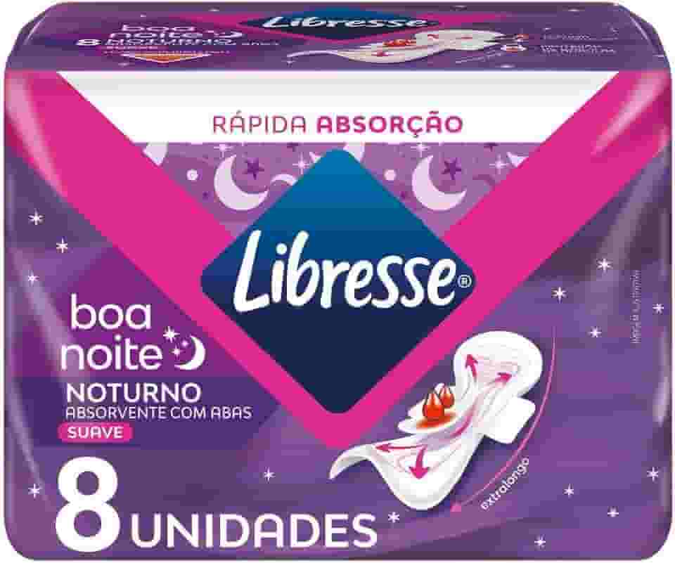 Libresse, Absorvente Noturno Boa Noite Suave com Abas 8 unidades