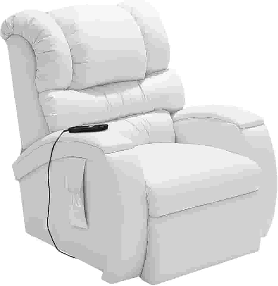 Poltrona Reclinável Elétrica Lift Imperial com Controle Remoto Ideal para Idosos, Pós-Cirurgia e Mobilidade Reduzida Conforto e Segurança Revestida em Corano Macio Cor Branco 036