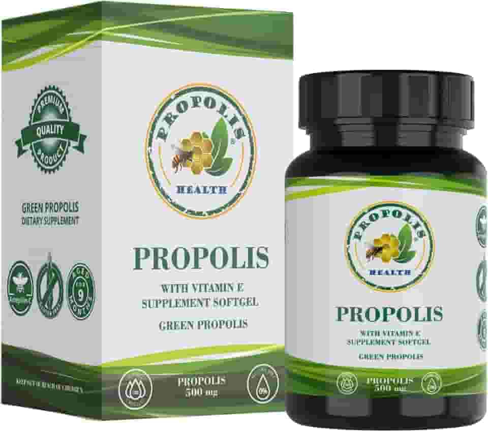 Própolis verde em cápsulas - Própolis verde com vitamina E - 25% extrato seco 1000mg dose - 50 Dias Suplemento