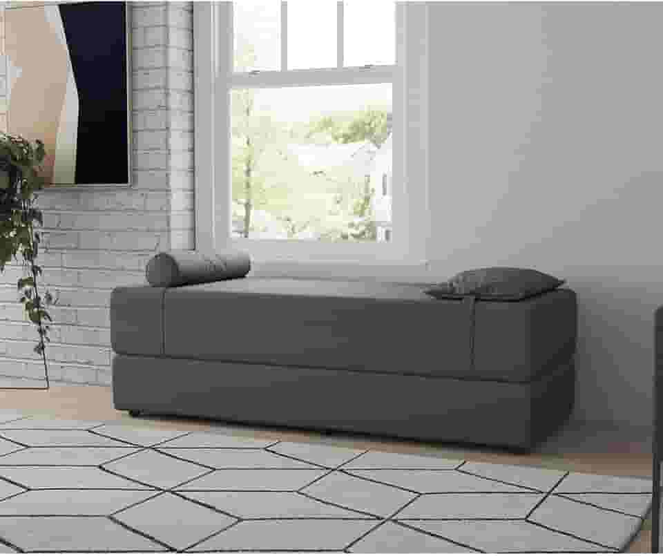 Sofá-Cama Casal 3 Lugares Cecília Linho Grafite