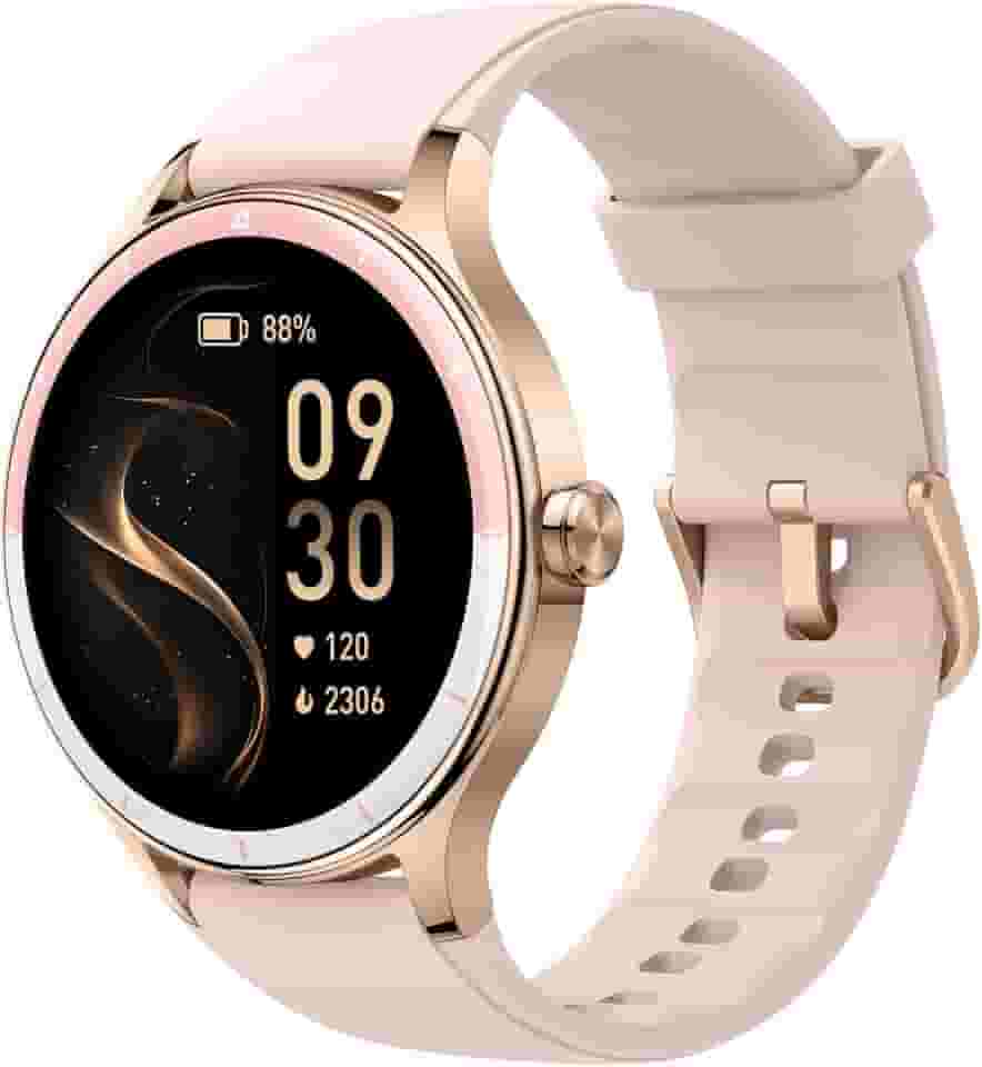 Bettdow SmartWatch, Relogio Smartwatch Feminino, 1.27" Ecrã tátil, à prova d'água IP68, 100+ Modos Esportivos, chamada Bluetooth, Compatível com Android iOS, voz por IA (Rosa)