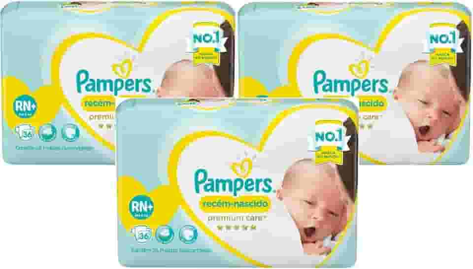 Kit Fraldas Pampers Confort Sec RN - 108 Unidades