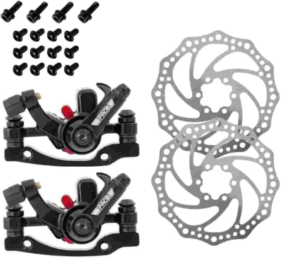 Kit De Pinça Freio A Disco Mecânico Para Bike Bicicleta 160mm Paco Com Pastilha Quadrada Aro 26-29