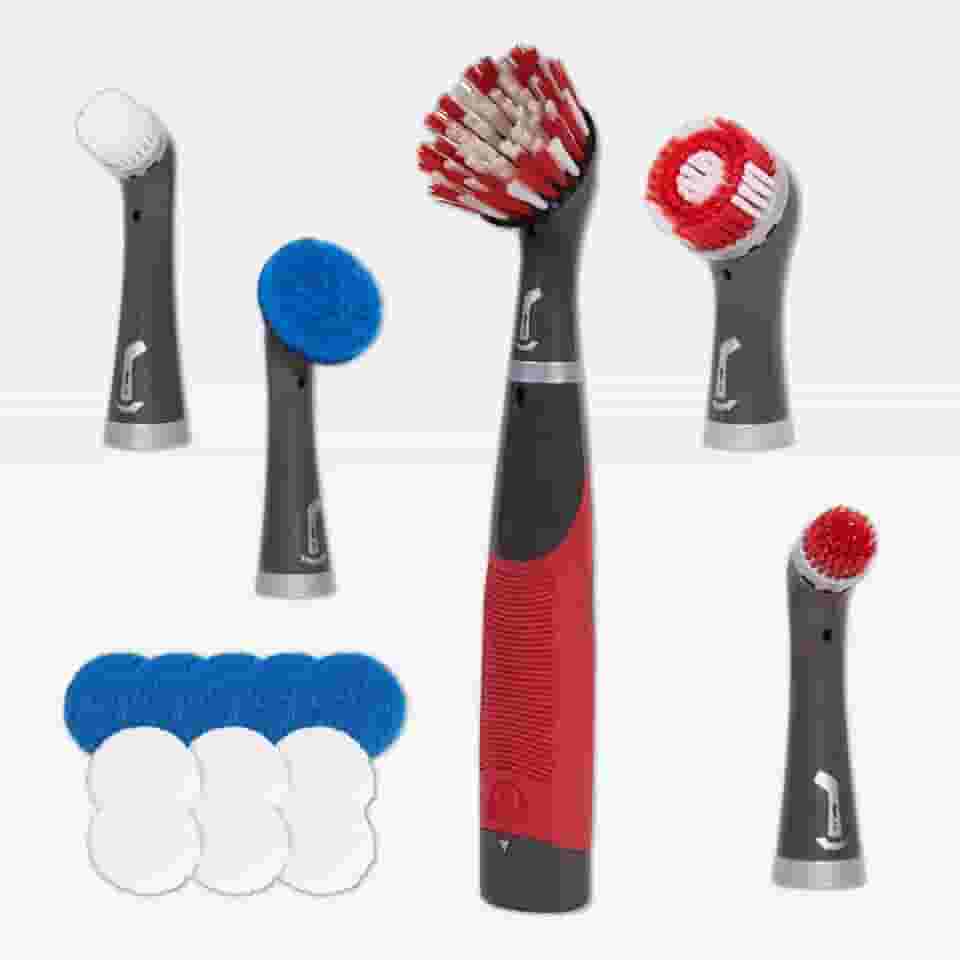 Kit de escova elétrica de limpeza Rubbermaid Reveal Power Scrubber, 18 peças
