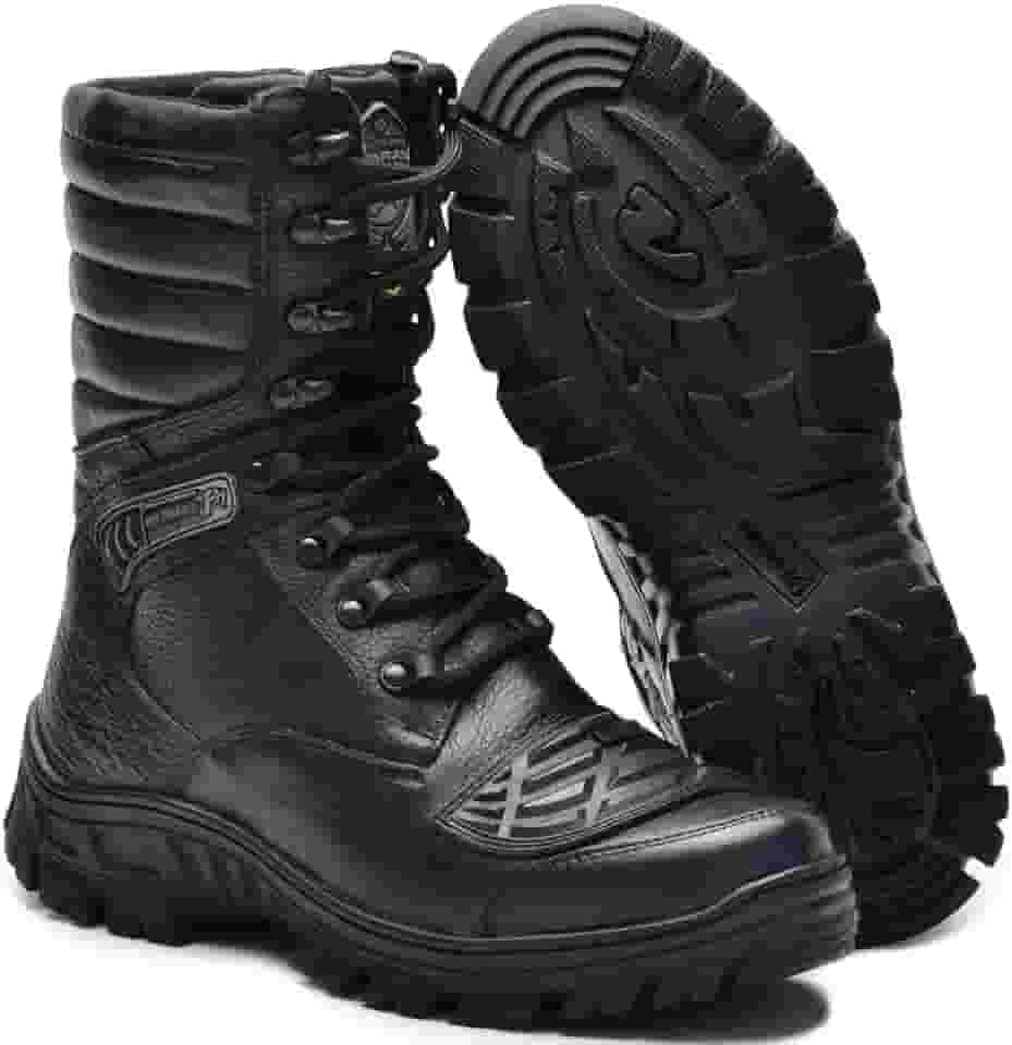 Bota Coturno Unissex Couro Cano Alto Attack 5188