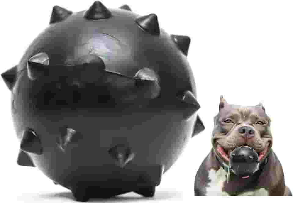 Brinquedo Para Cães Bola Grande Maciça Extra Forte 95mm Cachorro destruidor Grande Hard (Preto)