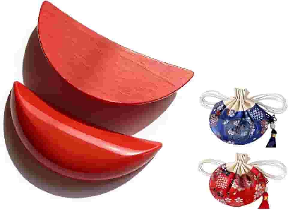 [Nome da marca] Copos de Adivinhação Jiaobei de Madeira Estilo Teochew, Crescente Vermelho 3 cm de Espessura 40 g, Ferramenta de Adivinhação Espiritual Folclórica Chinesa para Casa