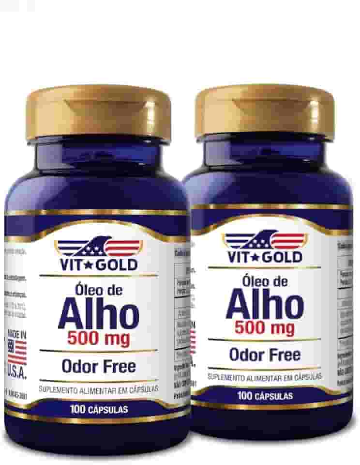 Óleo de Alho 500 mg Odor Free Vitgold Kit2x 100 cápsulas