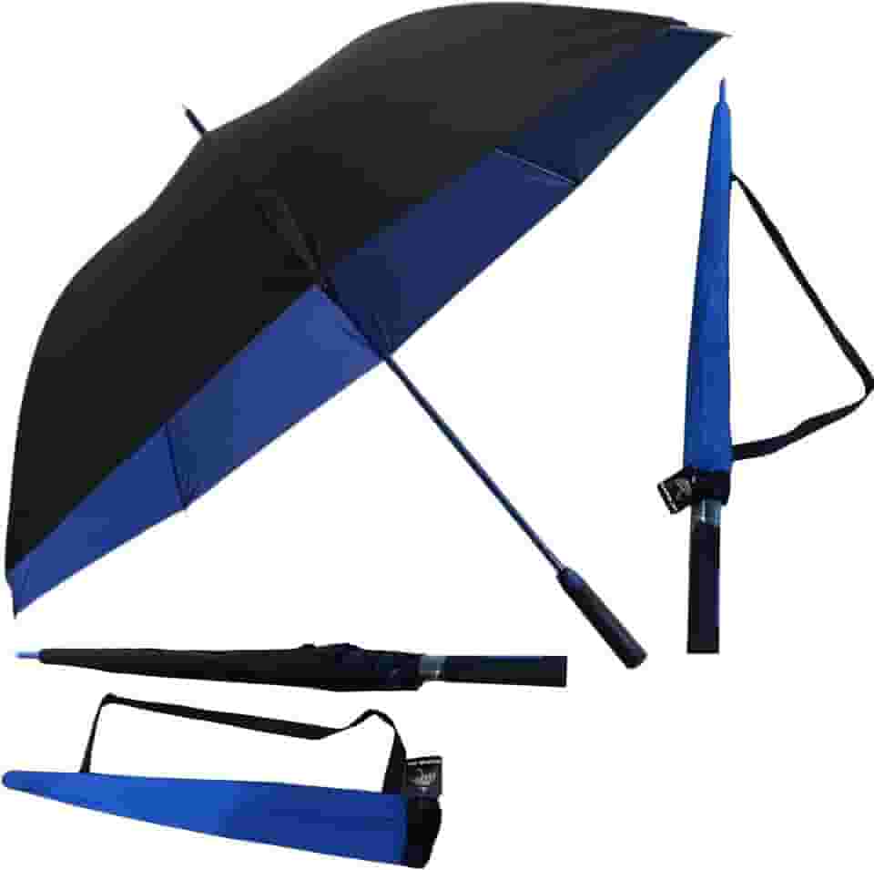 Guarda Chuva Automático Grande | Reforçado, Hiper Repelente à Água, Fibra de Vidro UltraFlex | Tecido Resistente, Proteção UV 100%, Resistente ao Vento | Perfeito para Chuva e Sol