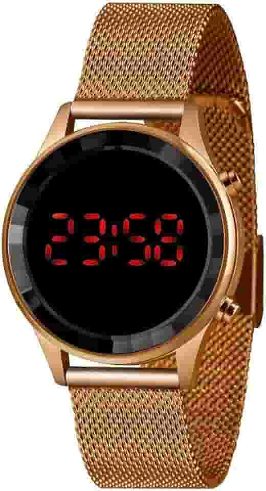 Relógio Feminino Lince Digital Rosê LED Vermelho LDR4647L