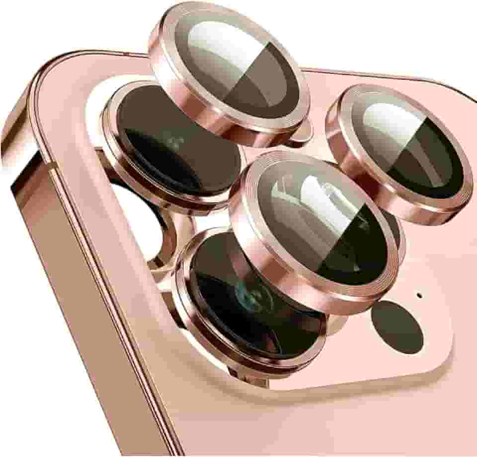 Kit Película Lente De Câmera Compatível Com iphone 11 12 13 14 15 16 Pro Max Liso Rose iphone 13