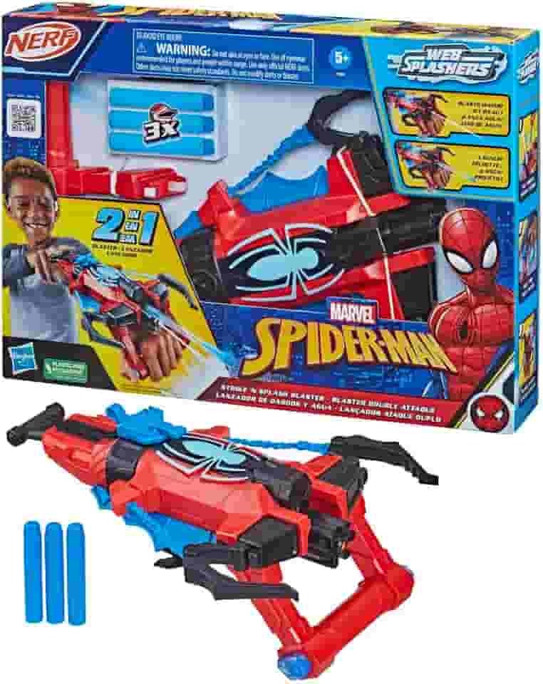 Lançador Marvel Aranha Nerf - Ataque Duplo com 2 Maneiras de Brincar - F7852 - Hasbro