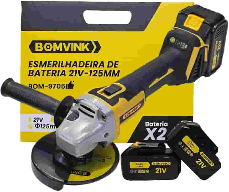 Lixadeira 2 Baterias Potente 125mm Angular Recarregavel