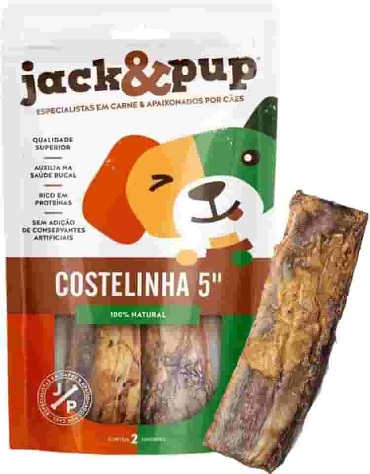 Petisco Costelinha 2un Osso Petisco Natural Para Cachoro Cães Petsl Jack E Pup Costelinha de Boi Saborosa 100% 2 Un Marca Americana Jack&Pup