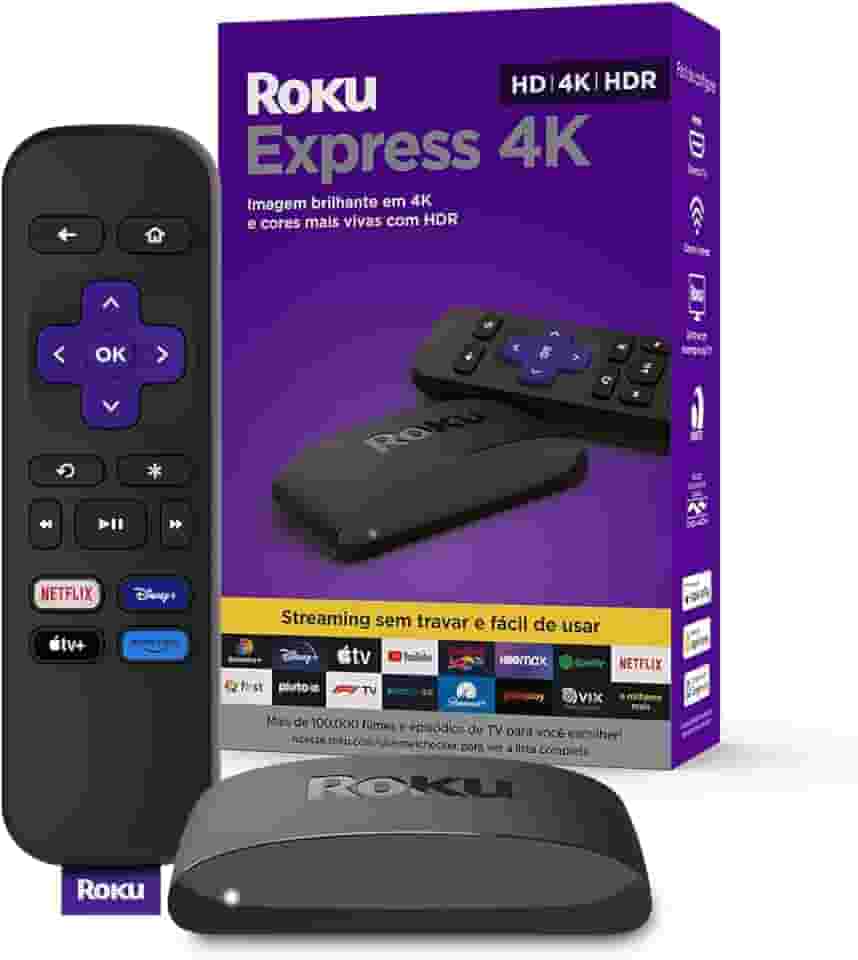 Roku Express 4K | Dispositivo de streaming para TV HD/4K/HDR compatível com Alexa, Siri e Google