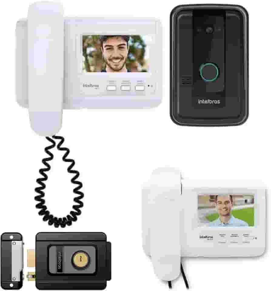 Vídeo Porteiro Eletrônico Campainha Intelbras Com 2 Modulo Internos Brancos Bivolt e Fechadura