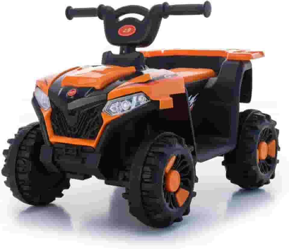 Mini Quadriciclo Elétrico Infantil Bateria 6v com Luz e Som Música (Laranja)