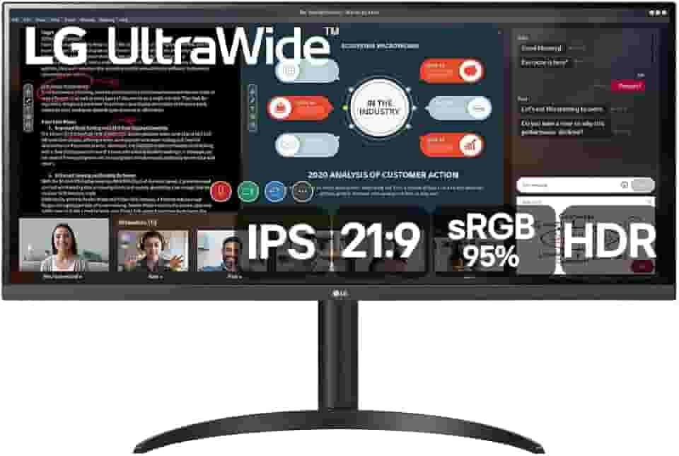 Monitor LG UltraWide 34WP550 IPS Full HD, 2560x1080, sRGB 99%, HDR10, FreeSync, Ajuste de Inclinação, Preto