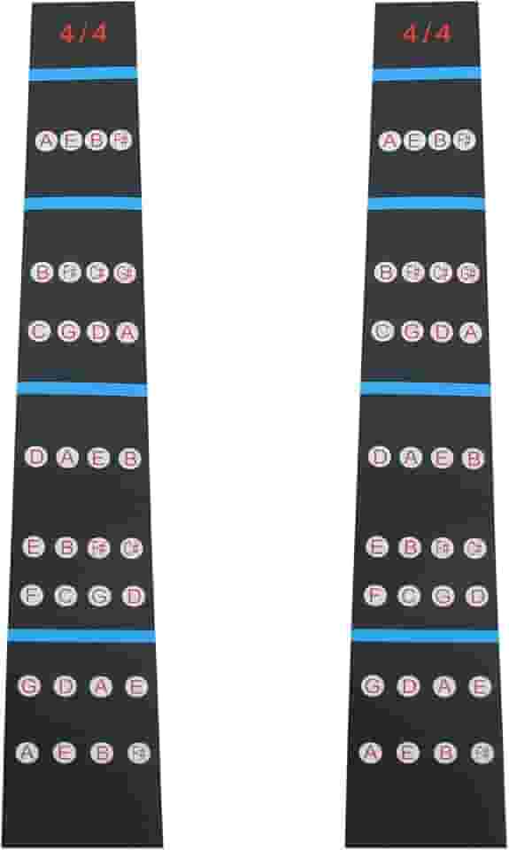 Guia de dedo de violino E-outstanding 2 peças 4/4 para prática de violino adesivo guia de dedo de violino, adesivo de braço de violino, marcador de braço de violino, marcador de braço de violino