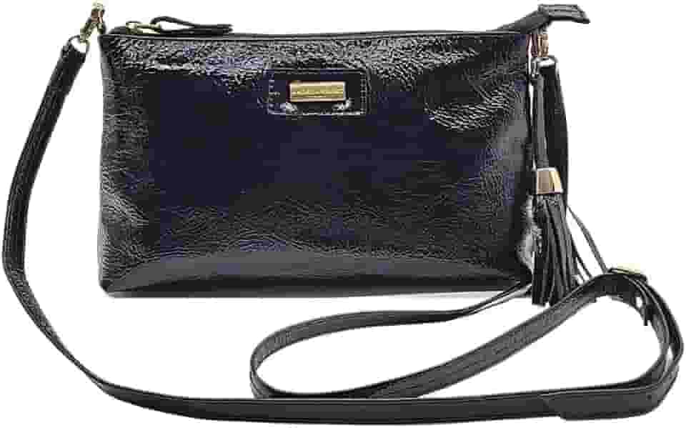 Bolsa Transversal Feminina Couro Legítimo Alça Regulável Bolso Interno