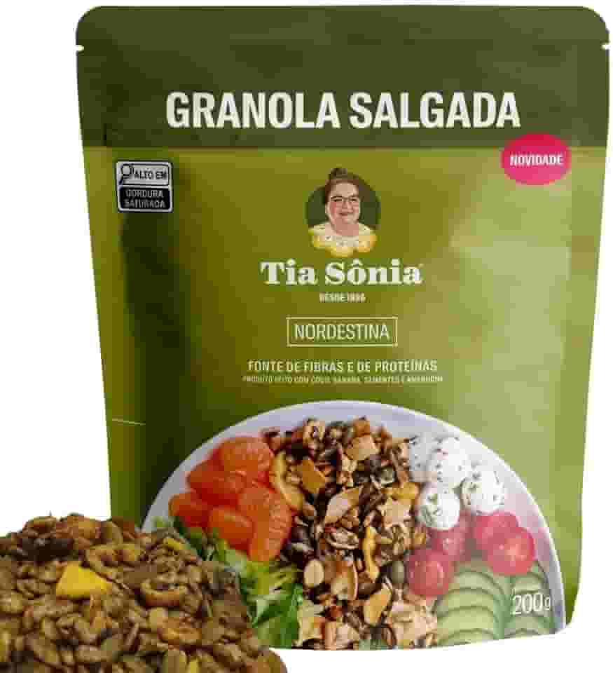 Granola Salgada Artesanal Chips Banana Coco Sementes Girassol Abóbora Amendoim 200g Nordestina Tia Sônia