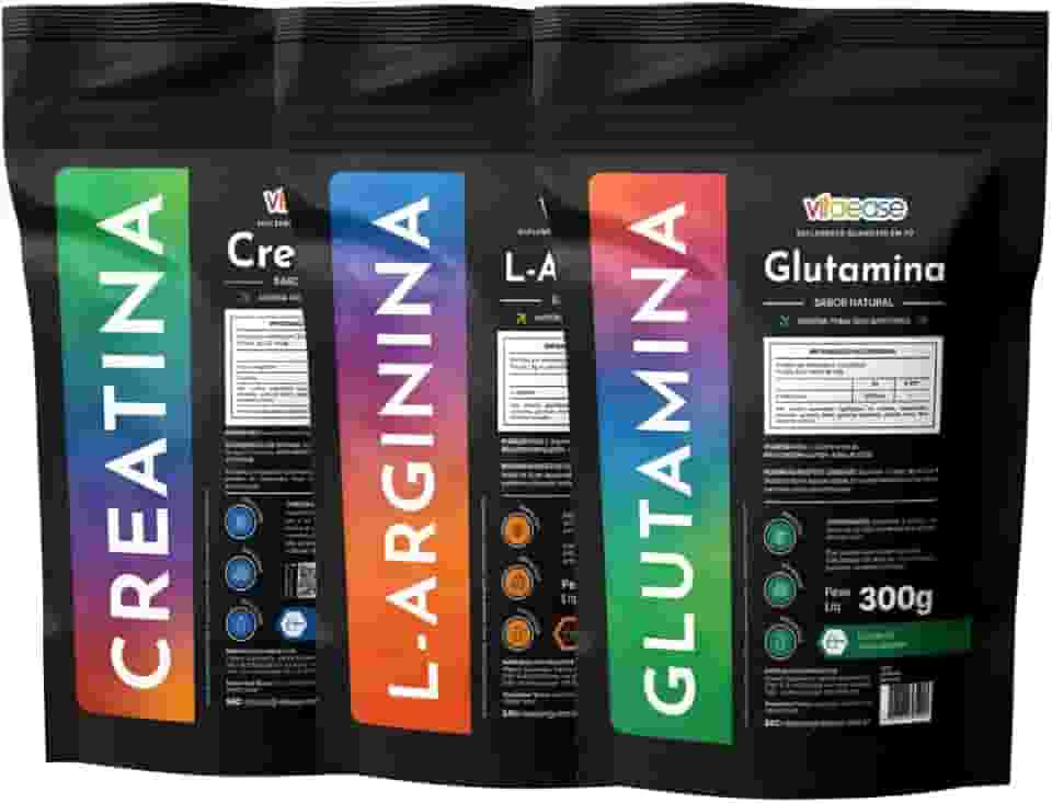 Creatina - L-Glutamina - L-Arginina | 300g | vitaease (300g, Sem sabor)