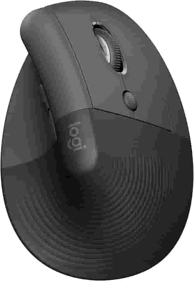 Mouse Sem Fio Logitech Lift Vertical com Design Ergonômico para Redução de Tensão Muscular, Cliques Silenciosos, Conexão Bluetooth ou USB Logi Bolt, Compatível com Windows/macOS/iPadOS - Grafite