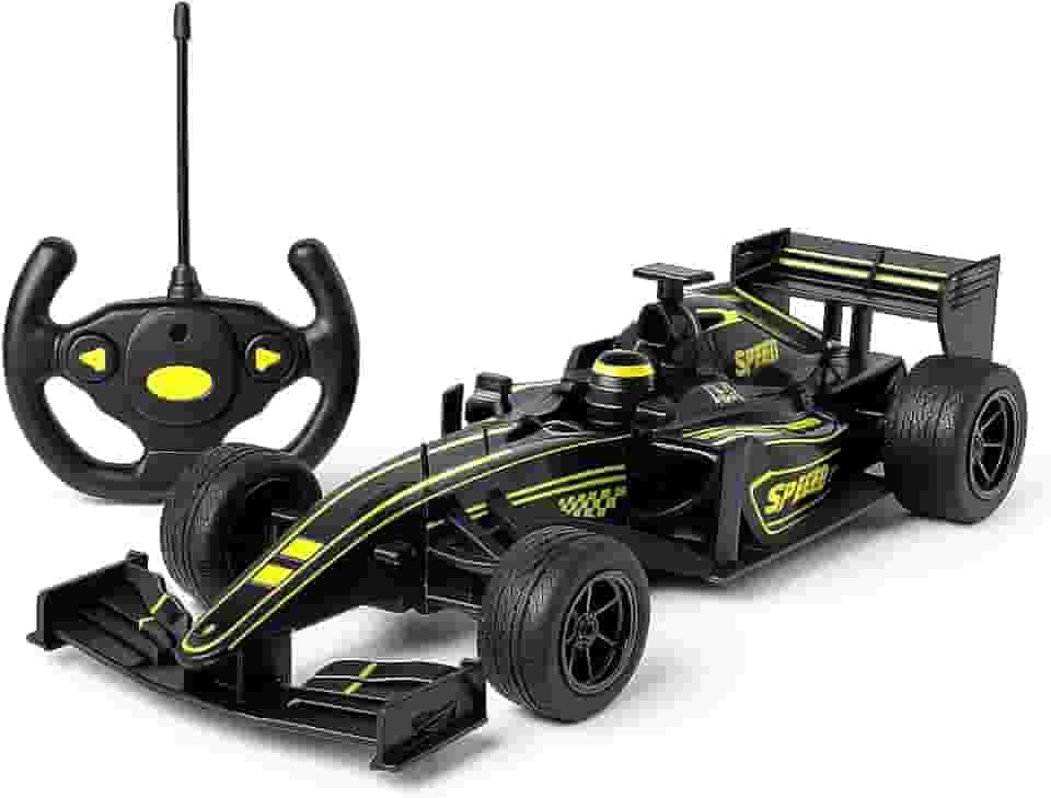 Carrinho Controle Remoto Recarregável Fórmula 1, 4 Funções, Luz, Bateria USB, Brinquedo Infantil