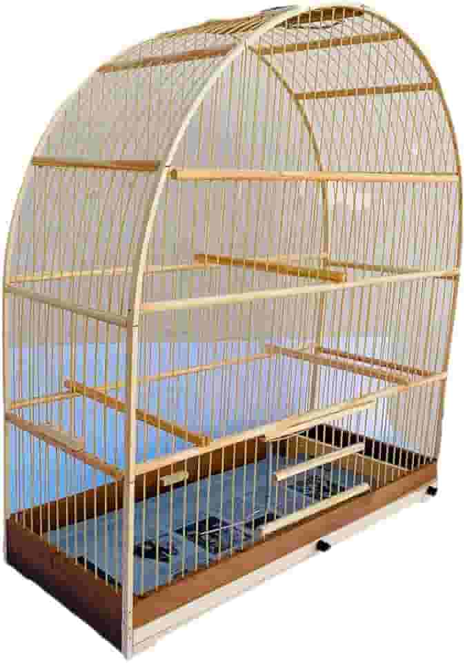 Gaiola de Madeira de Base em Aluminio Premium Coleiro Papa Capim Malha Fina