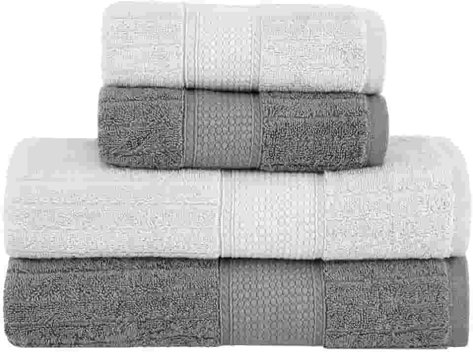 Jogo de Toalhas Buddemeyer Fio Penteado Alva Banho Cinza/Cinza 4 Peças