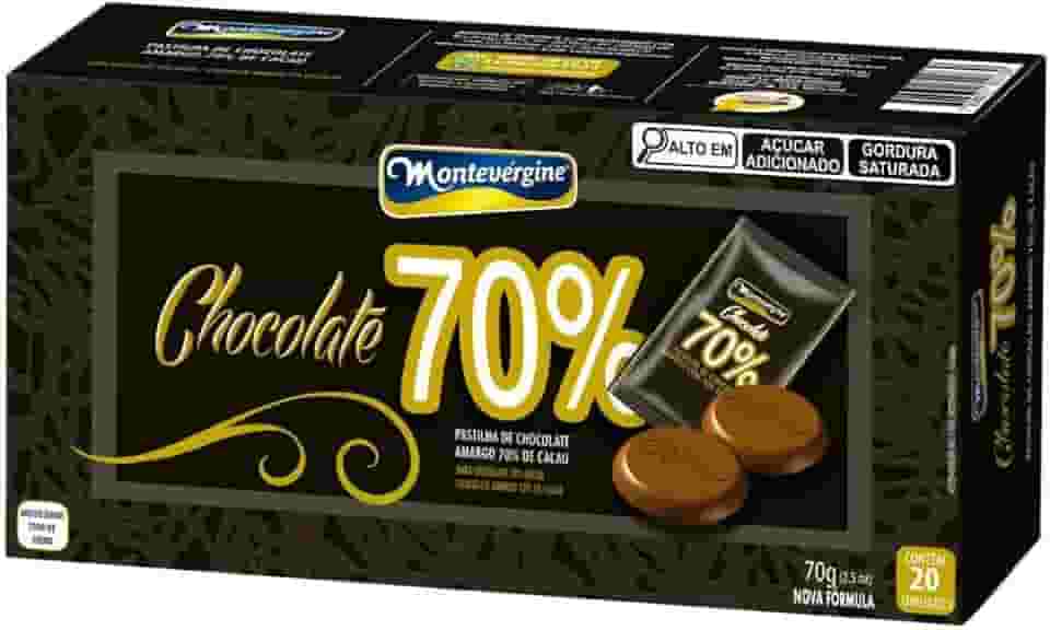 20 Pastilhas de Chocolate, 70% Cacau, Montevérgine