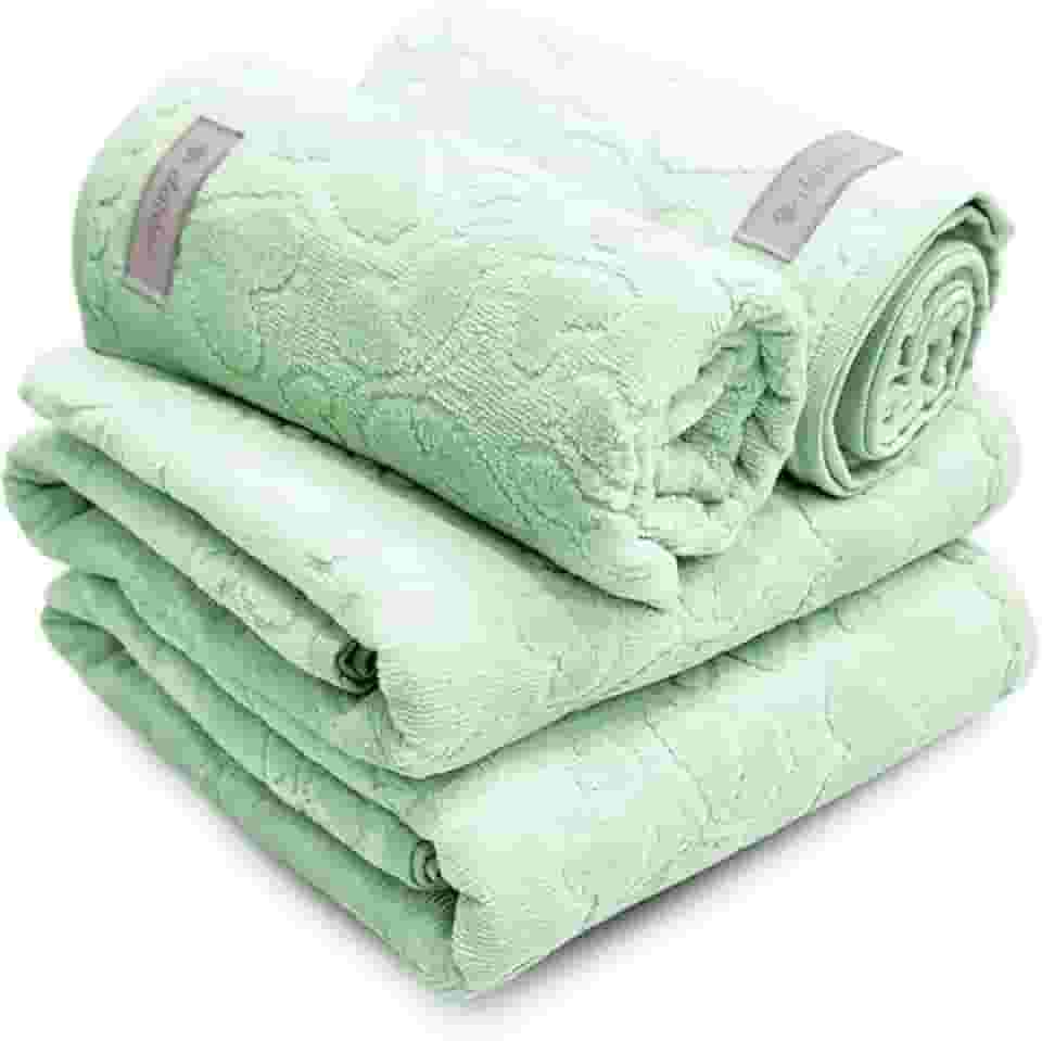 Jogo de Banho 4 Peças Romance Dohler Aveludada 100% Algodão Toalha Fio Penteado Coração Borboleta (Verde 9503)