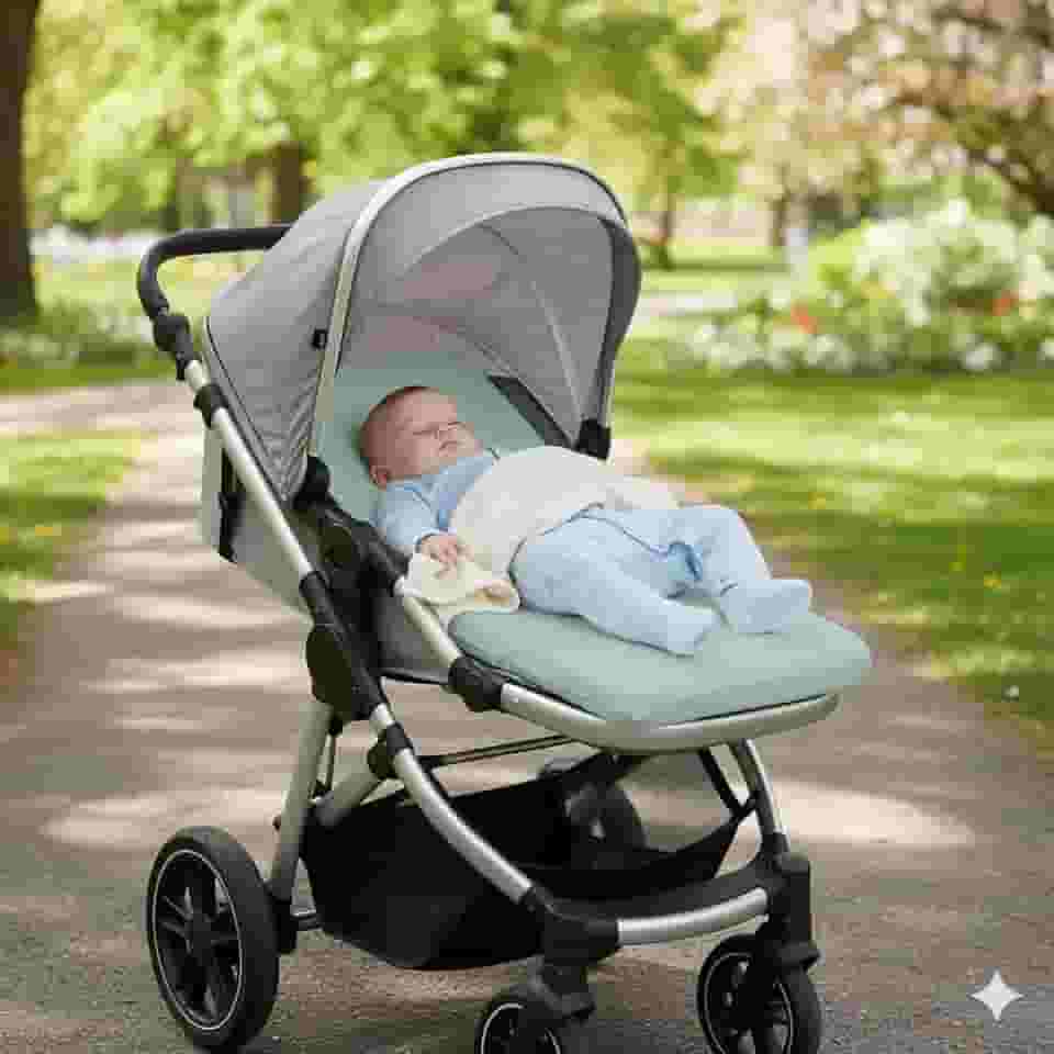 Colchonete Para Carrinho Bebê Modelo Moises Tradicional Universal Espuma Soft (Verde)