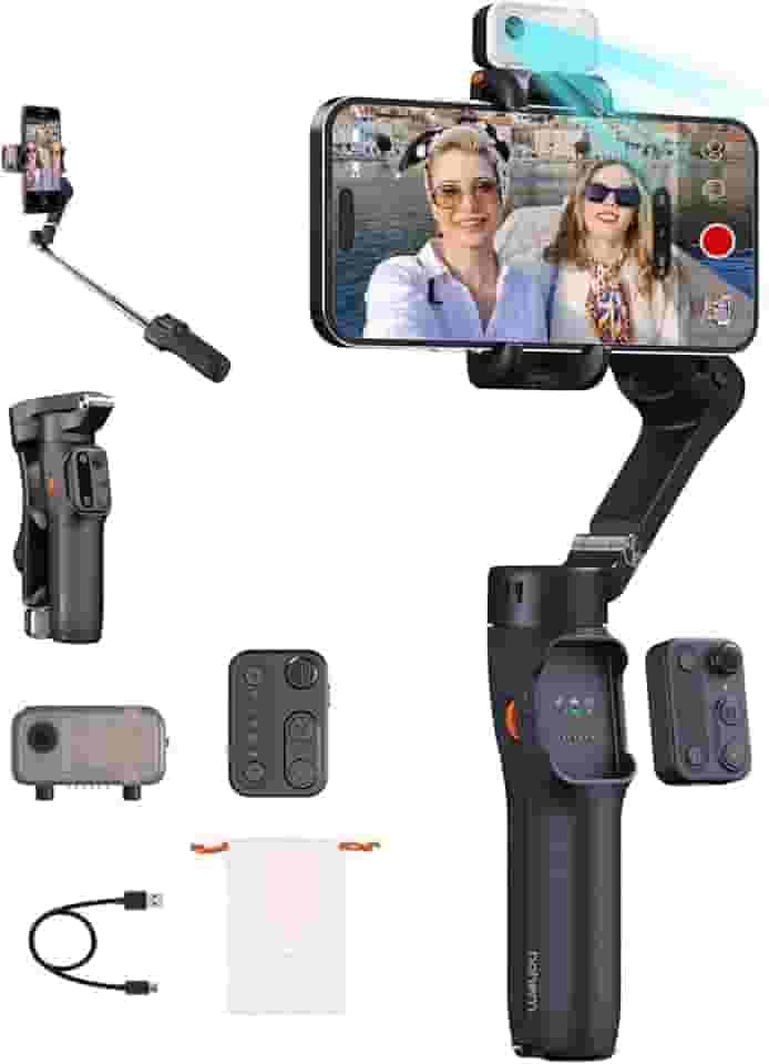 hohem Estabilizador gimbal iSteady V3 para iPhone, rastreador magnético de IA, controle remoto destacado, haste de extensão de tripé integrada, estabilizador gimbal de telefone de 3 eixos para