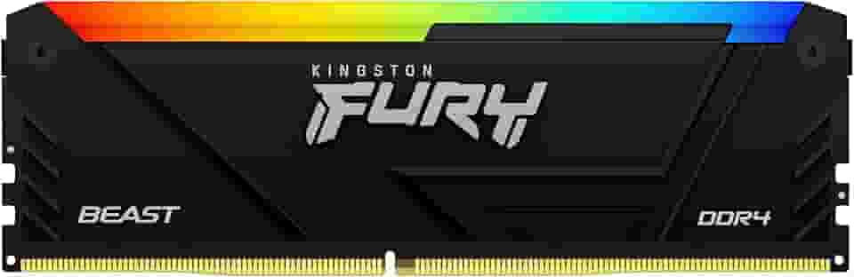 Memória Desktop Gamer Kingston Fury Beast - RGB, 16GB, DDR4, 3200MHz