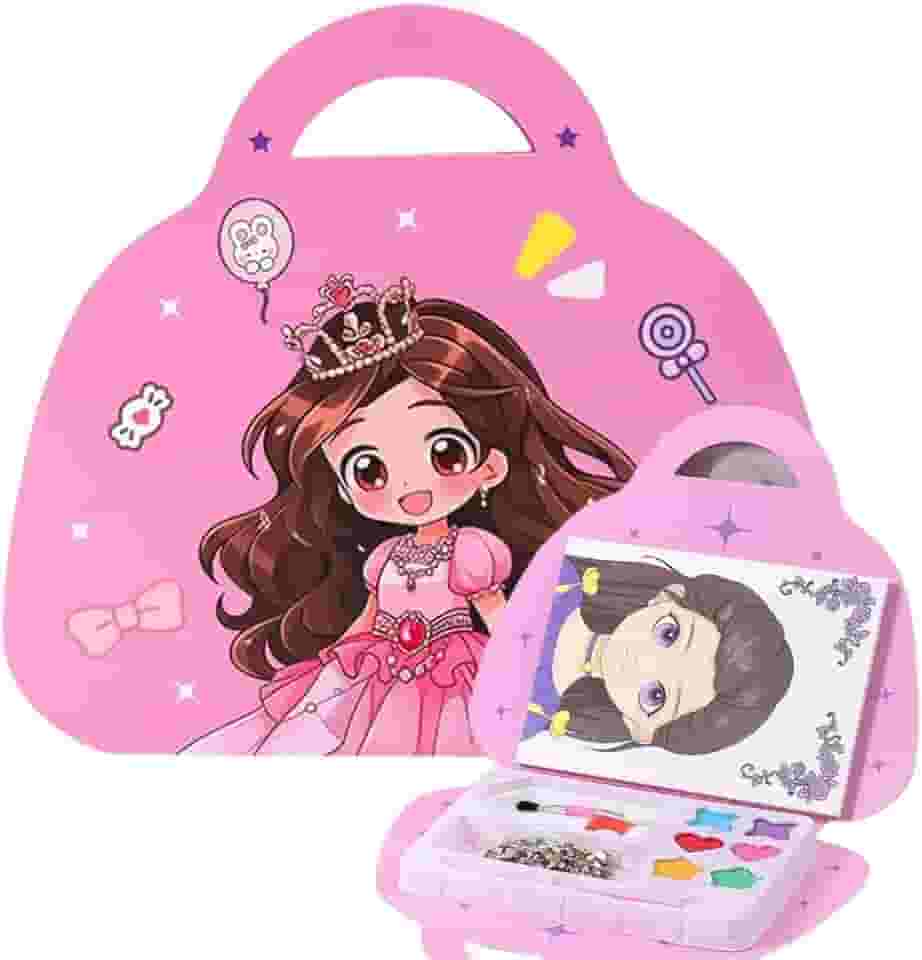 Maleta de Atividades Infantil Princesas – Pintar, Decorar e Brincar com Adesivos e Pedrinhas | Brinquedo Educativo e Criativo para Meninas | Presente para Crianças e Natal