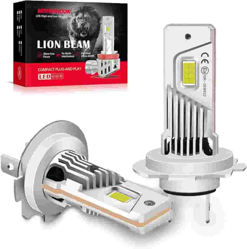Lâmpada de Farol de LED H7 5500K Branca – (477) Lâmpada de Farol H7 Compatível com Canbus, Sem Erros – Alto e Baixo Super Brilhante 12V 55W