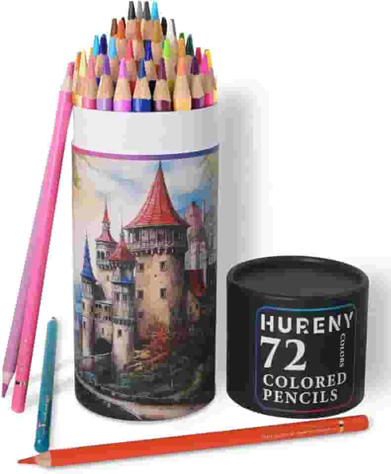 Lápis de cor para livros de colorir para adultos, conjunto de 72, lápis de desenho à base de óleo, grafite macio de 3,8 mm com lápis de colorir para adultos, materiais de arte profissional para