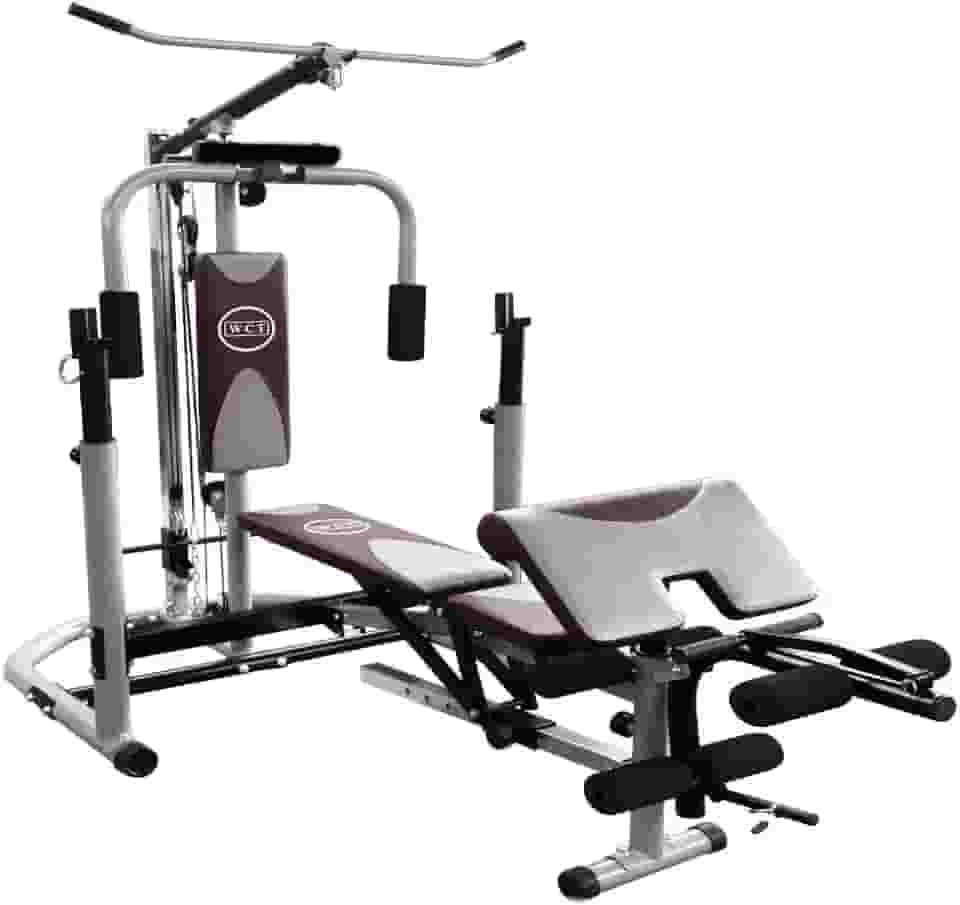 Estação Musculação WCT Fitness Supino Voador Banco Scott Puxada Cadeira Extensora Flexora Treino Superior Inferior Academia Completa Residencial Cor Cinza Marrom