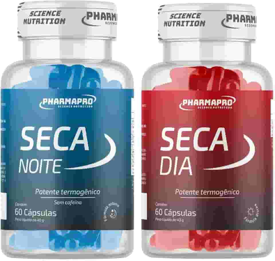 Termogenico Premium Dia e Noite Formula Noturna e Diurna Com e Sem Cafeina Potes 60 Capsulas Materia Prima Importada