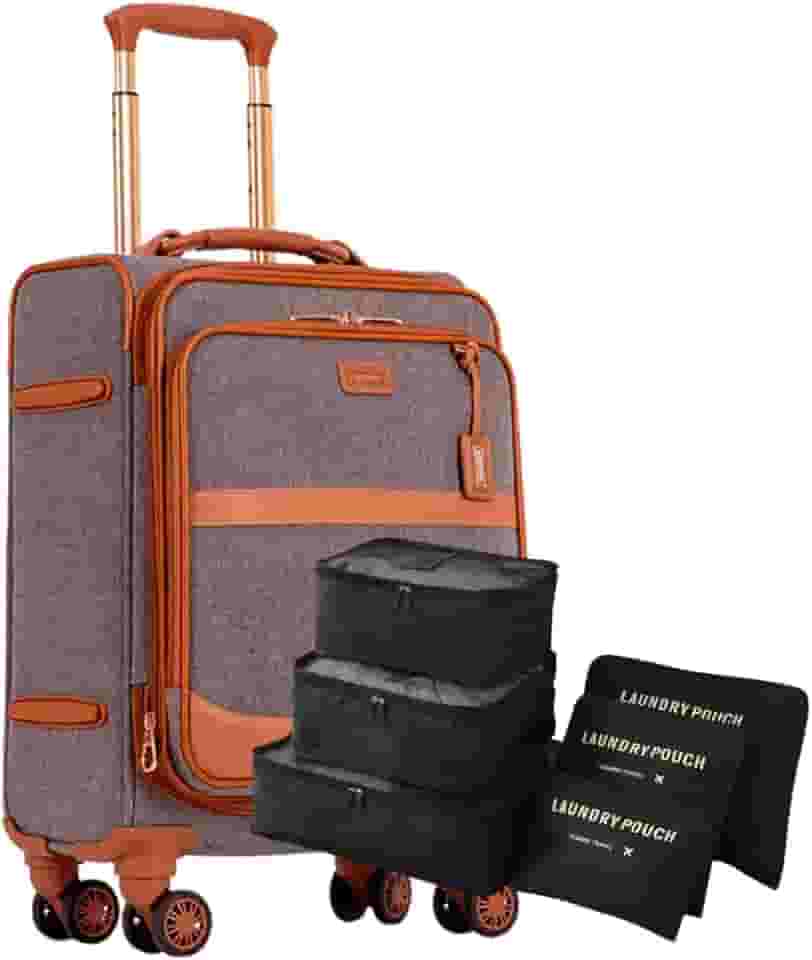 Mala de Viagem de Bordo 10kg de Tecido, Expansível, Cadeado TSA para Viagens Internacionais, Rodas 360° – Sestini (Old School)